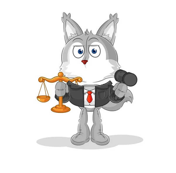 Wolf Lawyer Cartoon Cartoon Mascot Vecto — Stockvector
