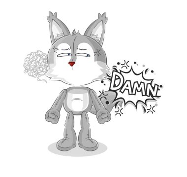 the wolf very pissed off illustration. character vecto