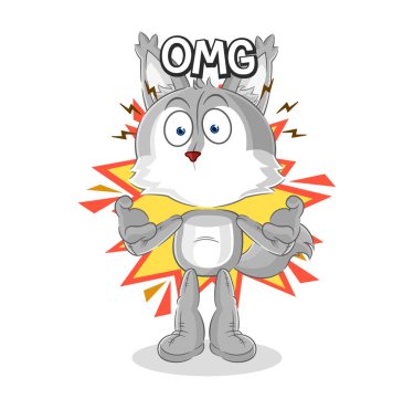 the wolf Oh my God vector. cartoon characte
