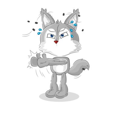 the wolf swat fly character. cartoon mascot vecto