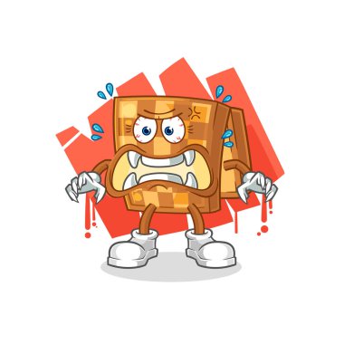 the wood chess monster vector. cartoon characte