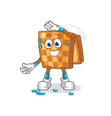 the wood chess stretching character. cartoon mascot vecto