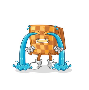 the wood chess crying illustration. character vecto