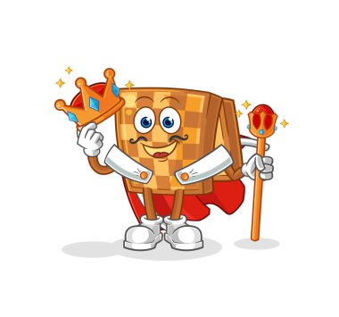 the wood chess king vector. cartoon characte
