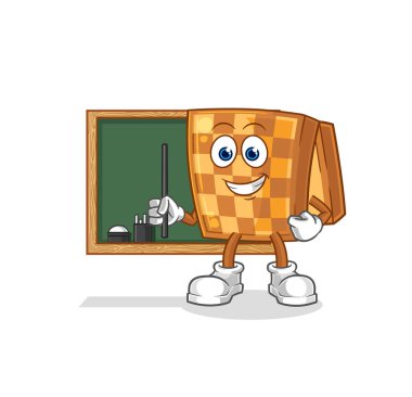 the wood chess teacher vector. cartoon characte