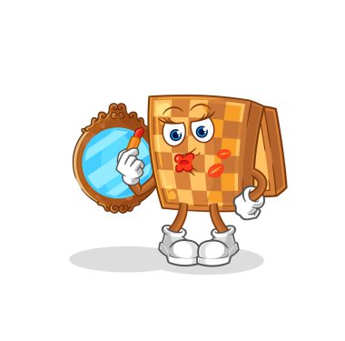 the wood chess make up mascot. cartoon vecto