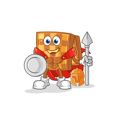 the wood chess spartan character. cartoon mascot vecto