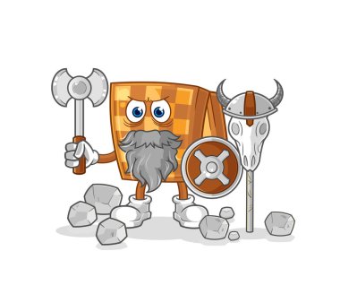 the wood chess viking with an ax illustration. character vecto