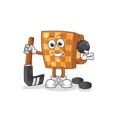 the wood chess playing hockey vector. cartoon characte