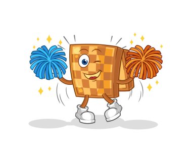 the wood chess cheerleader cartoon. cartoon mascot vecto
