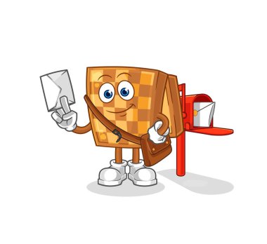 the wood chess postman vector. cartoon characte