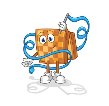 the wood chess Rhythmic Gymnastics mascot. cartoon vecto