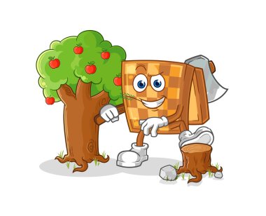 the wood chess Carpenter illustration. character vecto