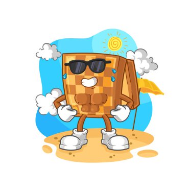 the wood chess sunbathing in summer. character vecto