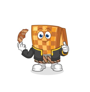 the wood chess Javanese character. cartoon mascot vecto