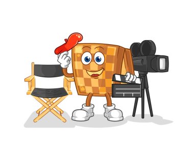 the wood chess director mascot. cartoon vecto