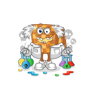 the wood chess mad scientist illustration. character vecto