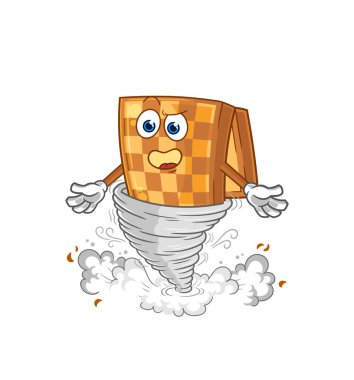 the wood chess in the tornado cartoon character vecto