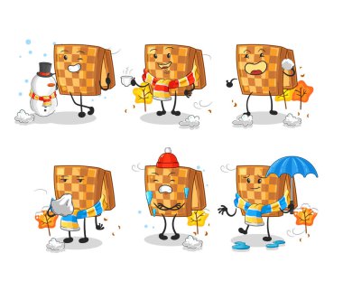 the wood chess in cold weather character mascot vecto