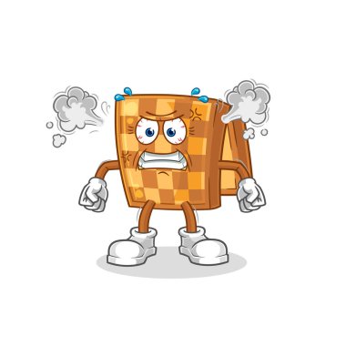 the wood chess very angry mascot. cartoon vecto