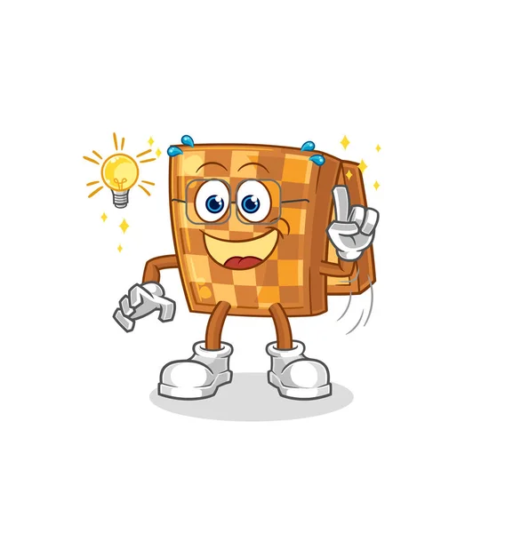 Wood Chess Got Idea Cartoon Mascot Vecto — Stockový vektor