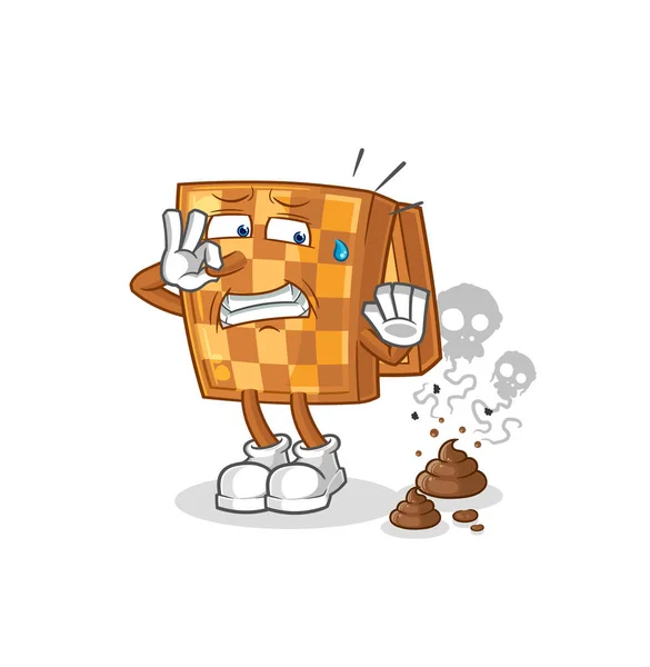 Wood Chess Stinky Waste Illustration Character Vecto — Vettoriale Stock
