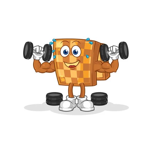 Wood Chess Weight Training Illustration Character Vecto — 스톡 벡터