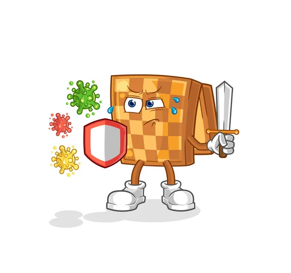Wood Chess Viruses Cartoon Cartoon Mascot Vecto — Image vectorielle