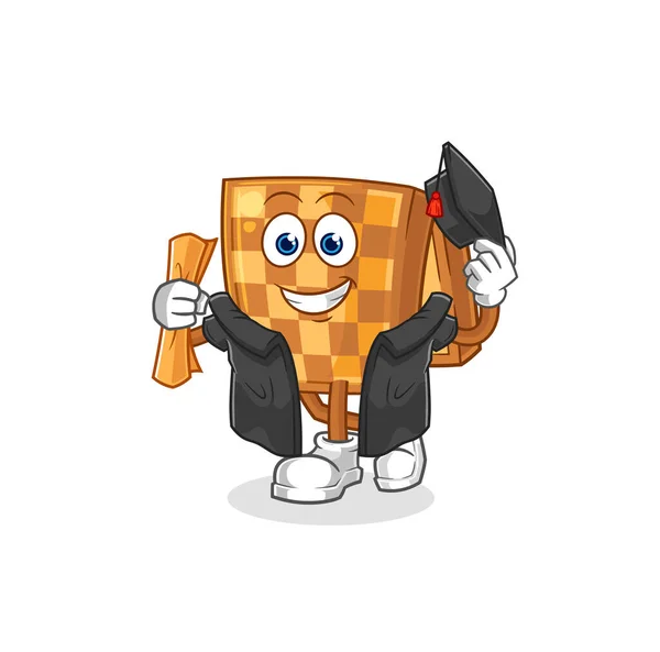 Wood Chess Graduation Vector Cartoon Characte — Stockvektor