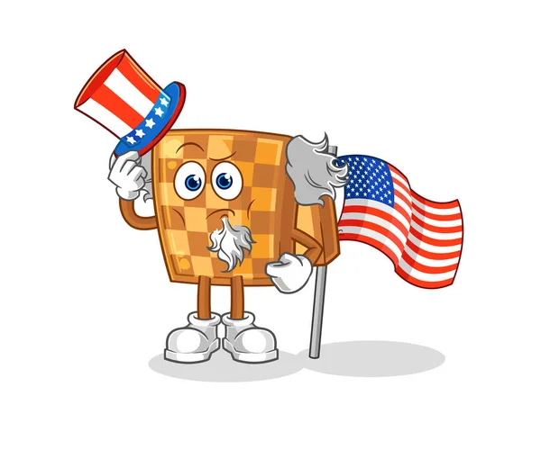Wood Chess Uncle Sam Character Cartoon Mascot Vecto — Stock Vector