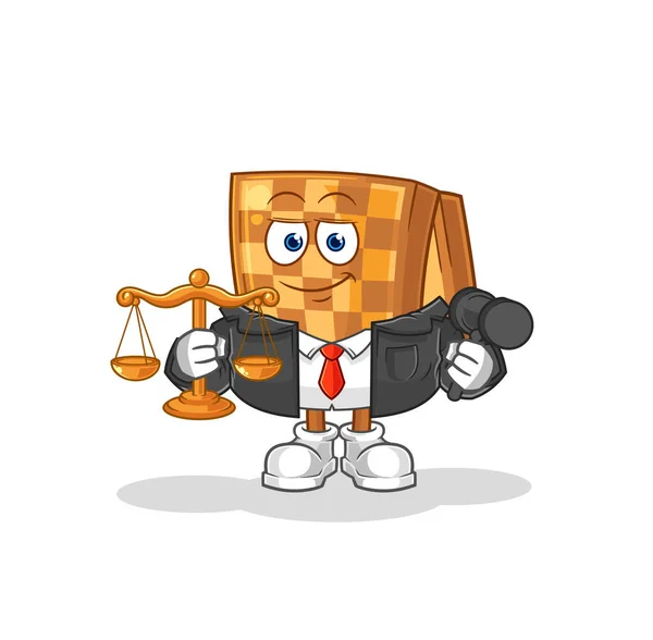 Wood Chess Lawyer Cartoon Cartoon Mascot Vecto — Stockový vektor