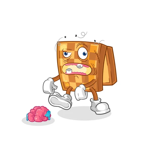 Wood Chess Zombie Character Mascot Vecto — Stockvektor