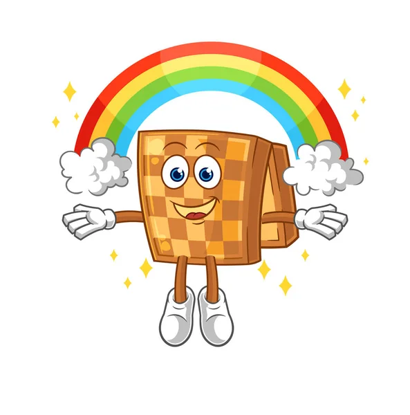 Wood Chess Rainbow Cartoon Vecto — Wektor stockowy