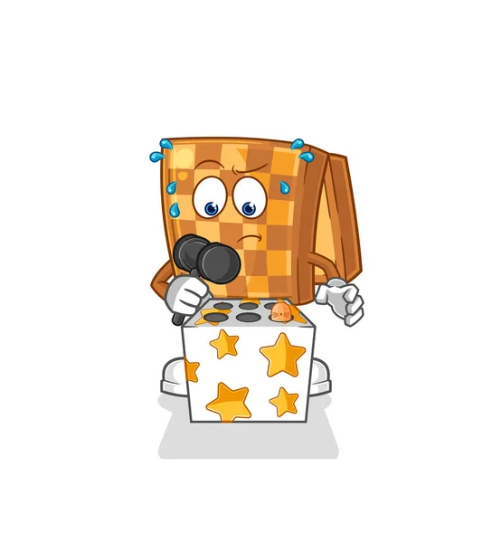 Wood Chess Play Whack Mole Mascot Cartoon Vecto — Image vectorielle