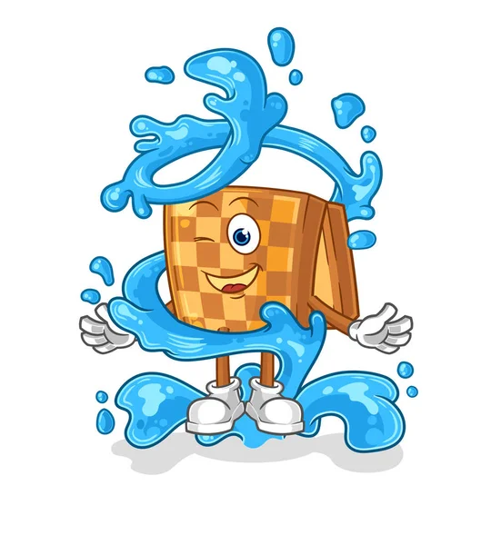 Wood Chess Fresh Water Mascot Cartoon Vecto — Stok Vektör