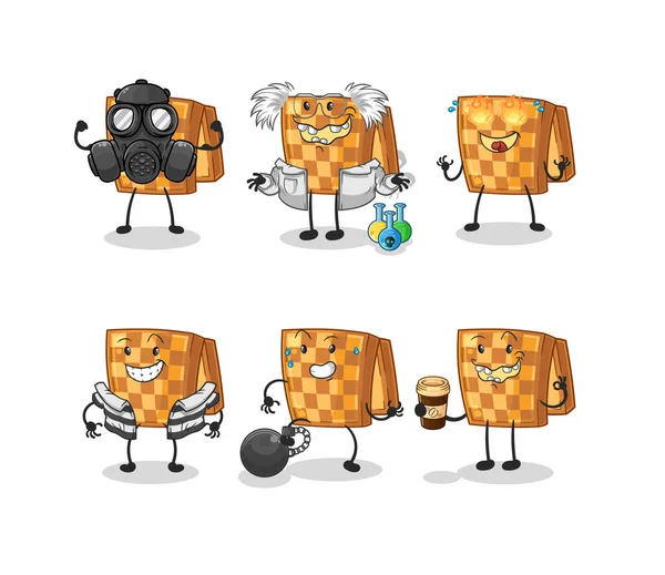 Wood Chess Villain Group Character Cartoon Mascot Vecto — 图库矢量图片