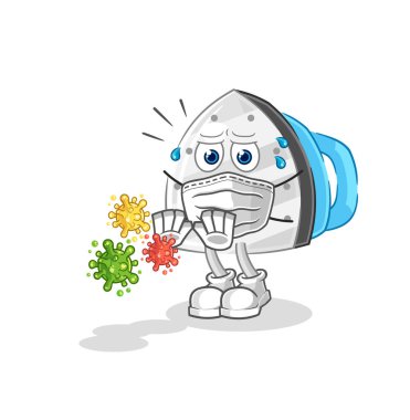 the iron refuse viruses cartoon. cartoon mascot vecto