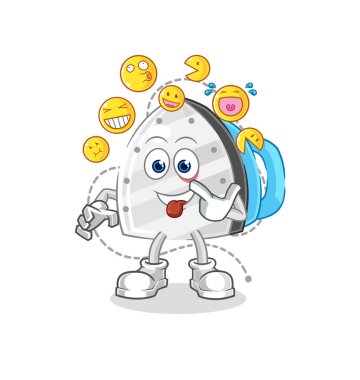 the iron laugh and mock character. cartoon mascot vecto