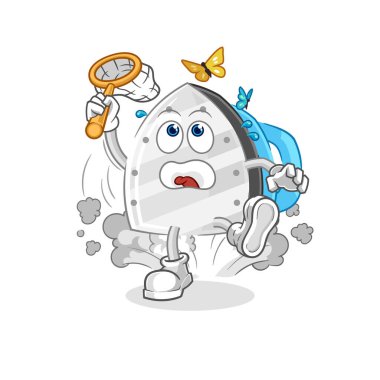 the iron catch butterfly illustration. character vecto