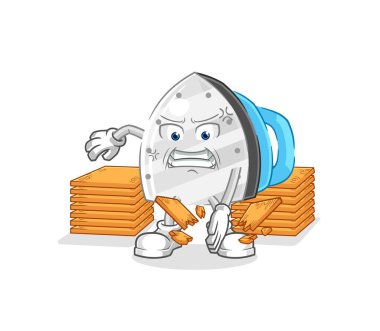 the iron karate mascot. cartoon vecto