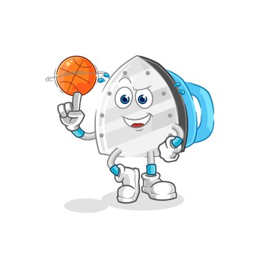the iron playing basket ball mascot. cartoon vecto
