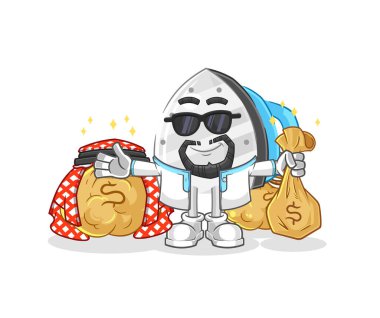 the iron rich arabian mascot. cartoon vecto