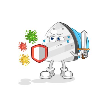the iron against viruses cartoon. cartoon mascot vecto