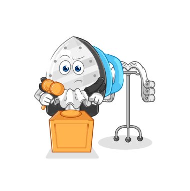 the iron judge holds gavel. character vecto