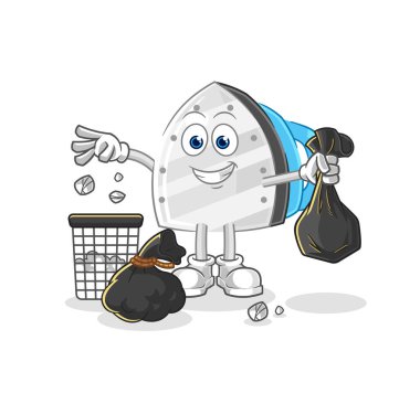 the iron Throw garbage mascot. cartoon vecto