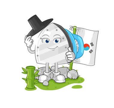 the iron korean character. cartoon mascot vecto