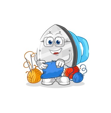 the iron tailor mascot. cartoon vecto