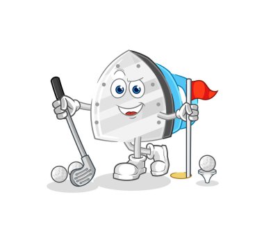 the iron playing golf vector. cartoon characte