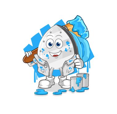 the iron painter illustration. character vecto