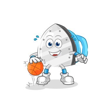 the iron dribble basketball character. cartoon mascot vecto